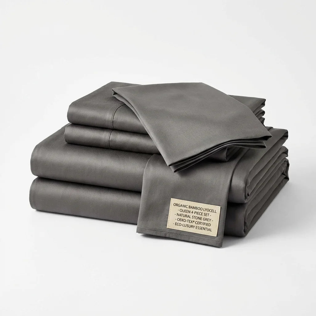 Organic Bamboo Lyocell Bed Sheet Set — 4-Piece, Queen | OEKO-TEX 100