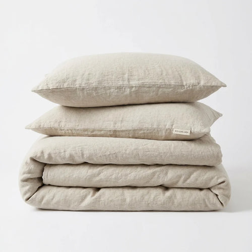 100% Linen Duvet Cover Set — 3-Piece, Queen, Stone-Washed | OEKO-TEX 100