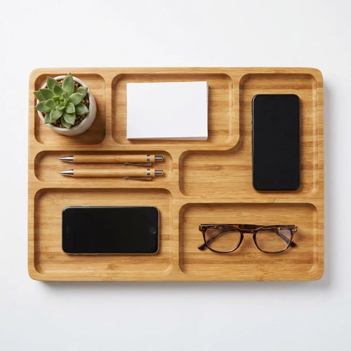 Bamboo Desktop & Countertop Organizer Tray | FSC Certified