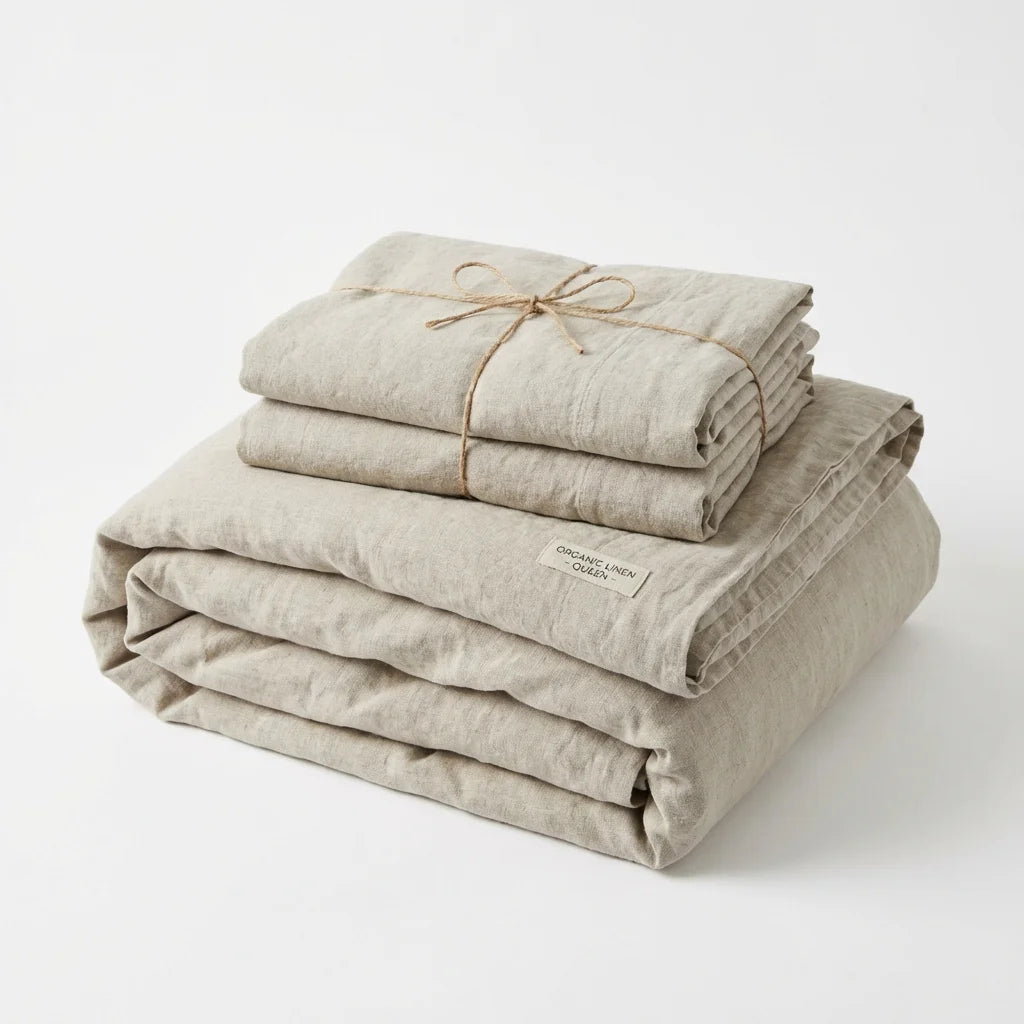 100% Linen Duvet Cover Set — 3-Piece, Queen, Stone-Washed | OEKO-TEX 100