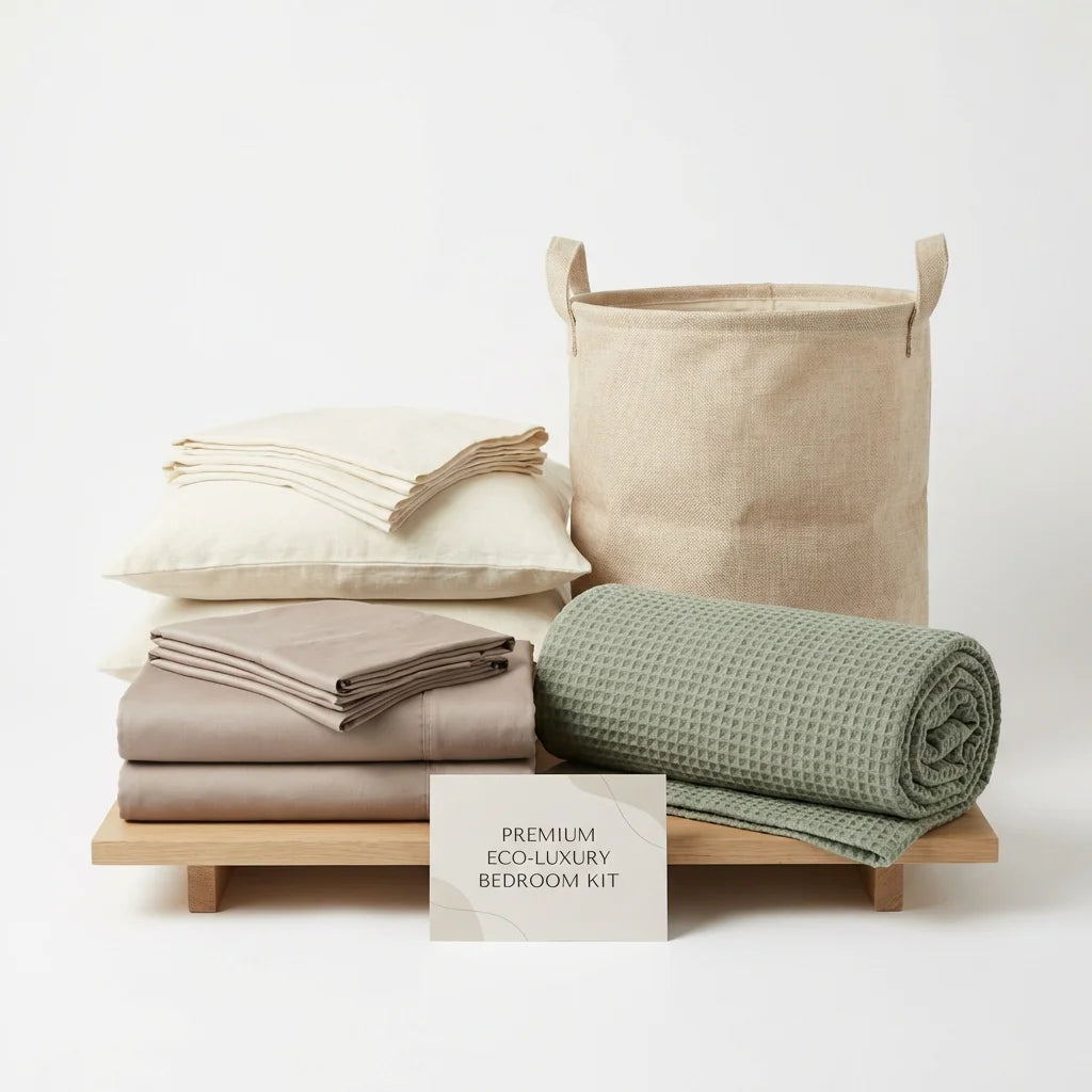 Host Bedroom Eco Bundle — Queen Bed Complete Setup | OEKO-TEX + FSC